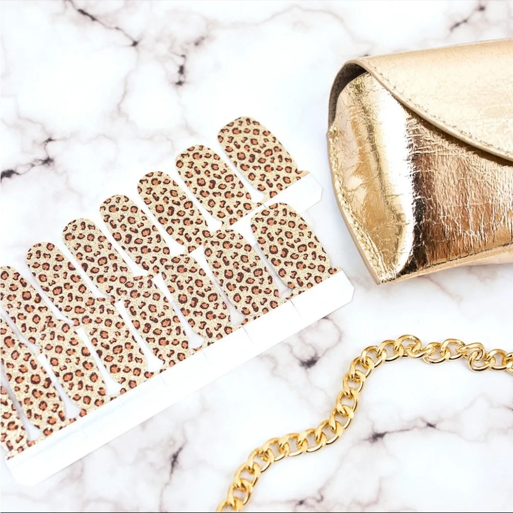 *Retired* Color Street: Safari Chic | Leopard Print Glitter Gold Brown Animal